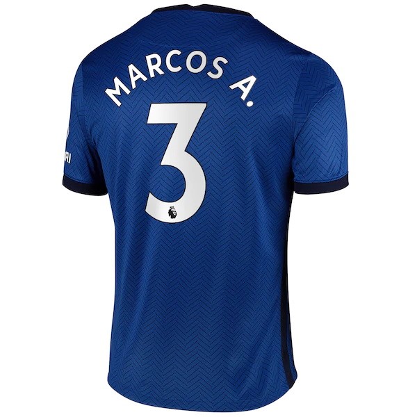 Camiseta Chelsea NO.3 Marcos A. Replica Primera Ropa 2020/21 Azul